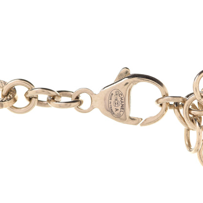 Chanel Crystal Pearl Nefertiti CC Double Chain Pendant Necklace Gold Dark Grey 5 of 6