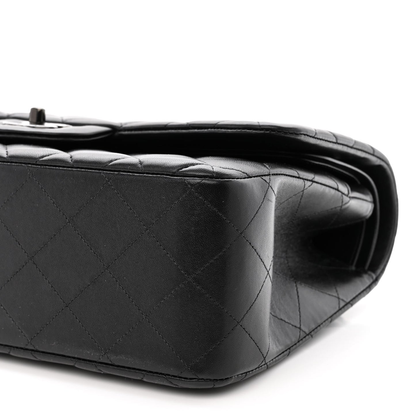 Lambskin Quilted Jumbo Double Flap So Black