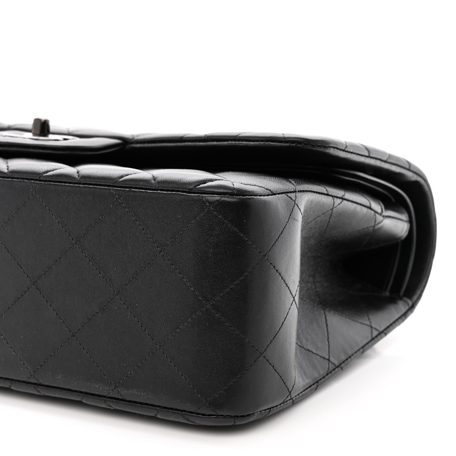 Chanel Lambskin Quilted Jumbo Double Flap So Black 10 of 10