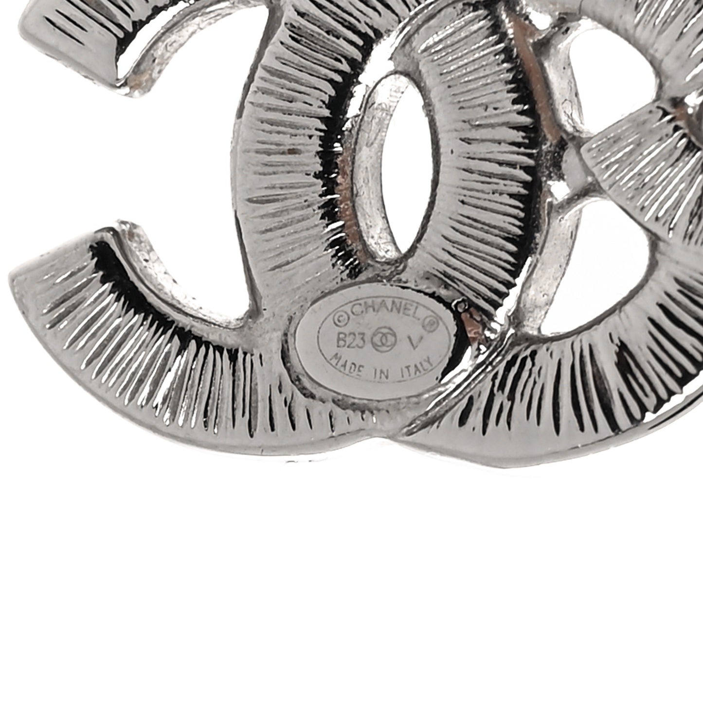 Baguette Crystal Double CC Earrings Silver