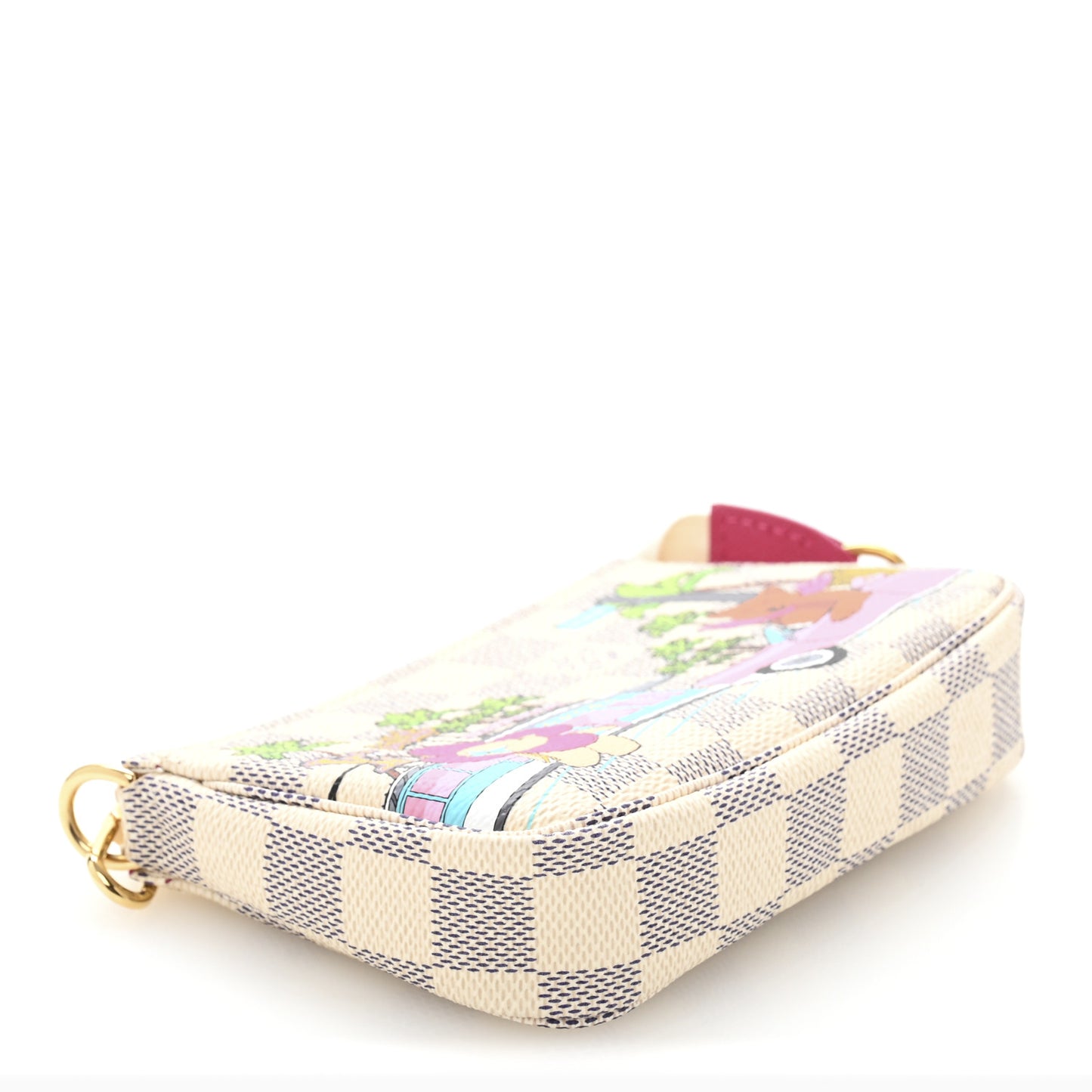 Damier Azur 2021 Christmas Animation Hollywood Mini Pochette Accessories Fuchsia