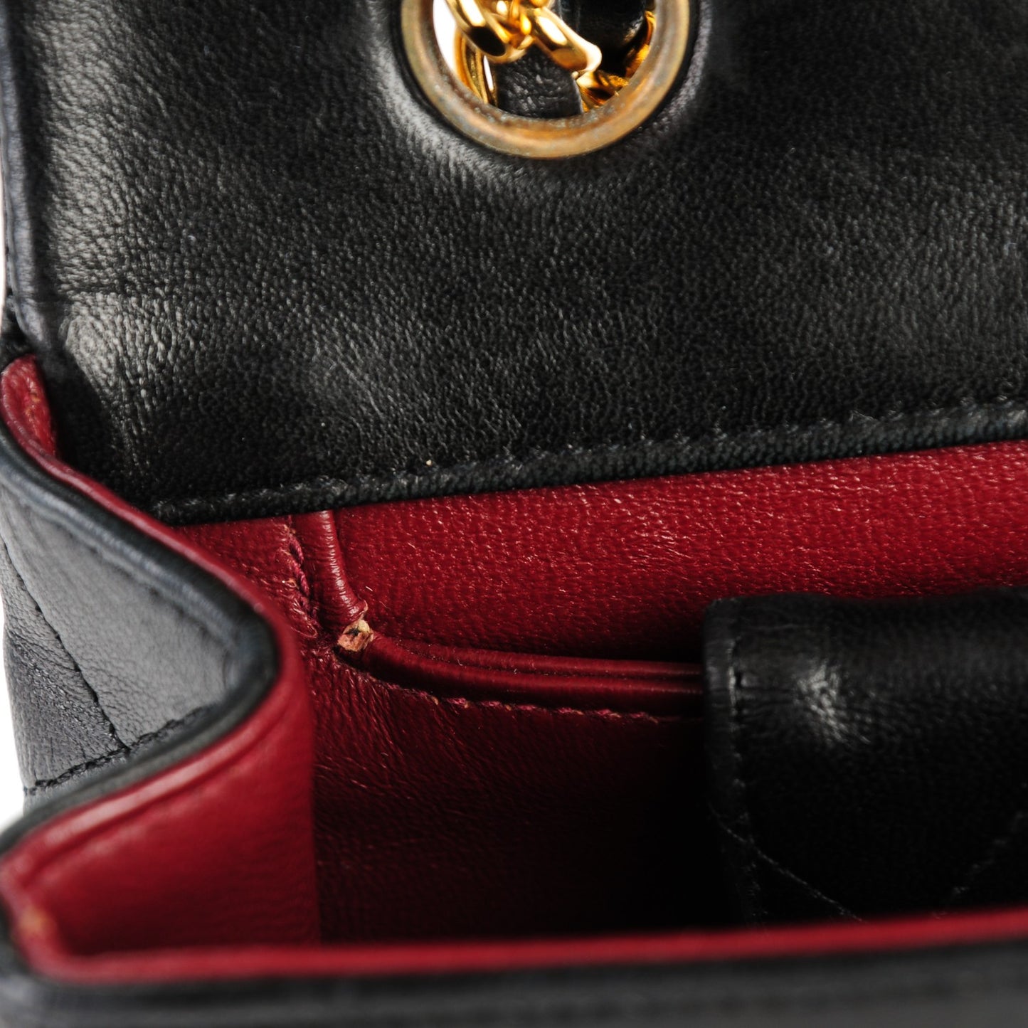 Lambskin Quilted Medium Single Flap with Wallet Black