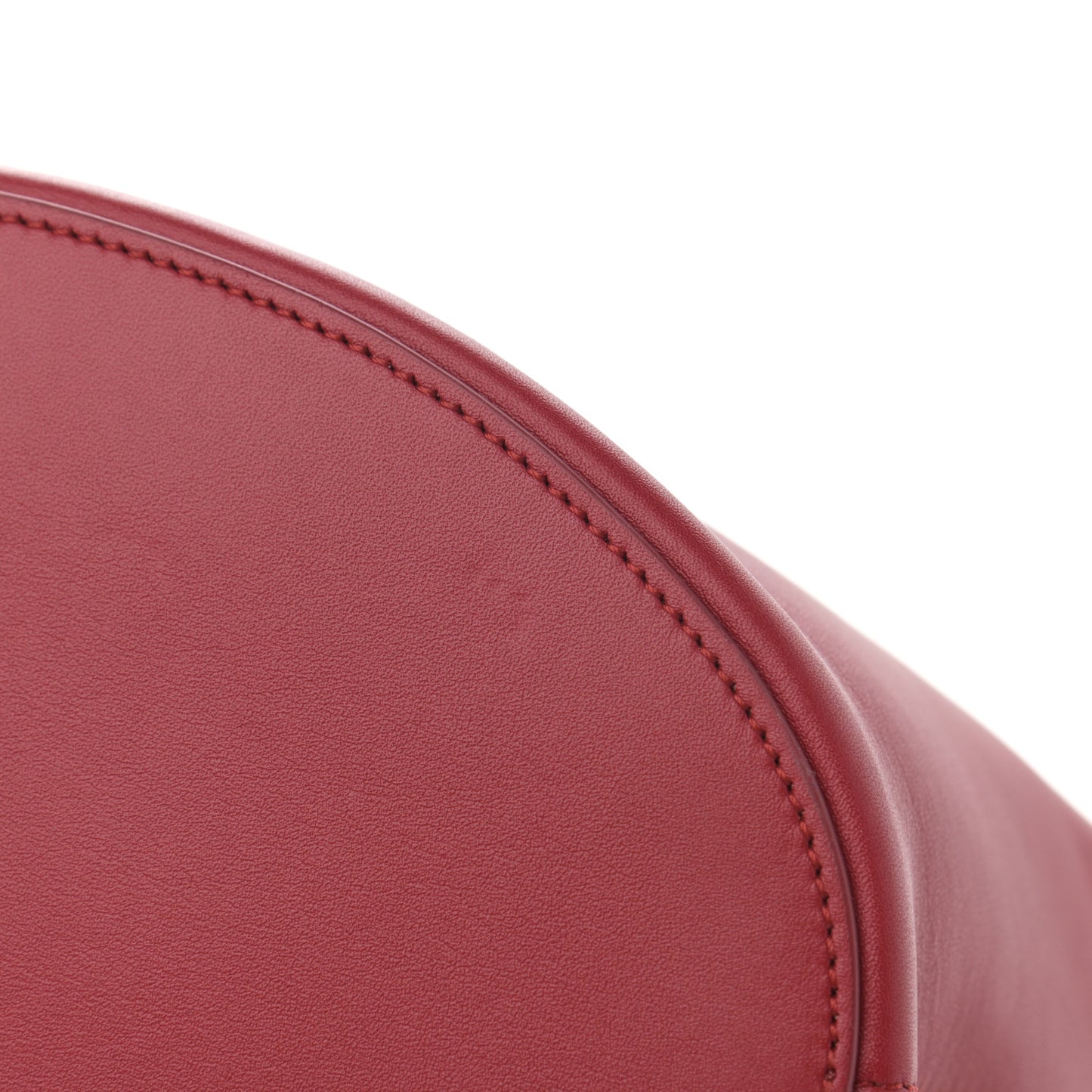 Smooth Calfskin Clasp Bucket Bag Red