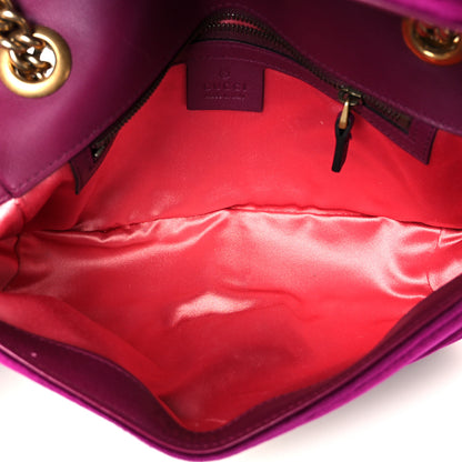 Gucci Velvet Matelasse Small GG Marmont Shoulder Bag Fuchsia Violet Cyclamen 5 of 12