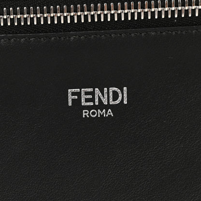 Fendi Cuoio Romano Vitello Cover Glazed Fabric Bi-Color FF 1974 Mini Peekaboo I SEE U Satchel Black Mimosa Tobacco Moro 8 of 12