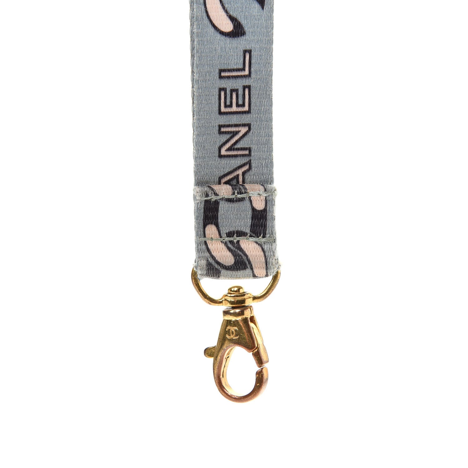 Chanel CC Lanyard Necklace Blue Gold 5 of 5