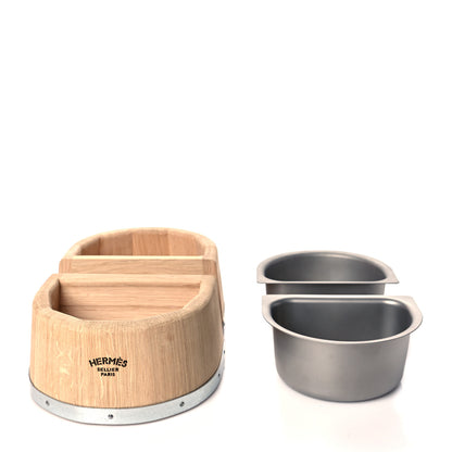 Hermes Oak Wood Small Chaine d'Ancre Dog Bowl Naturel 4 of 7