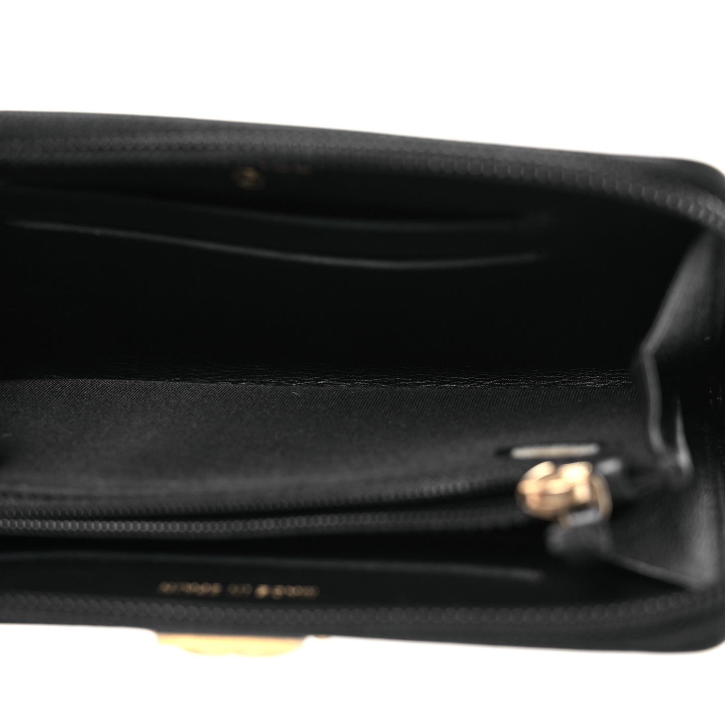 Lambskin Quilted Small Boy Zip Around Wallet Black