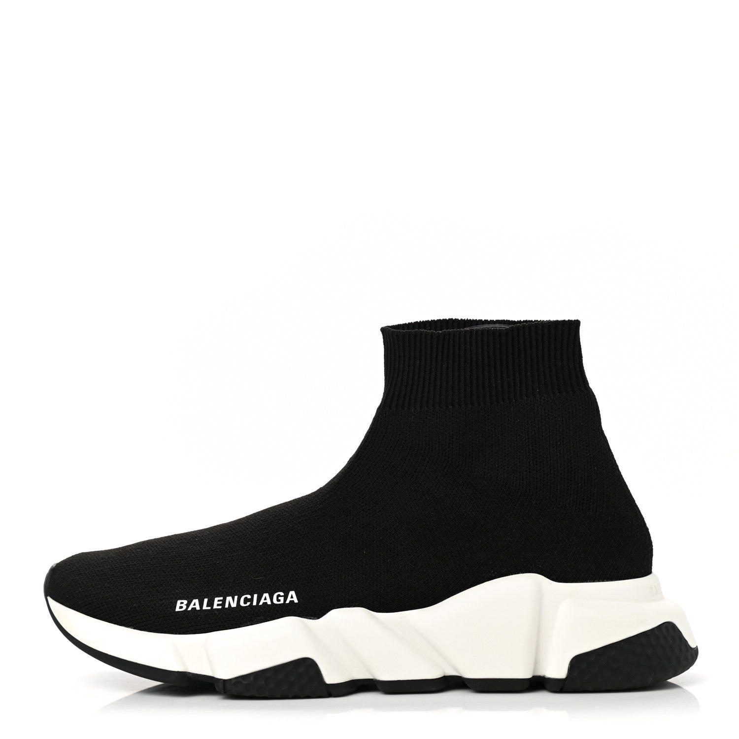 Balenciaga Neoprene Knit Womens Speed Sneakers 37 Black White 1 of 7
