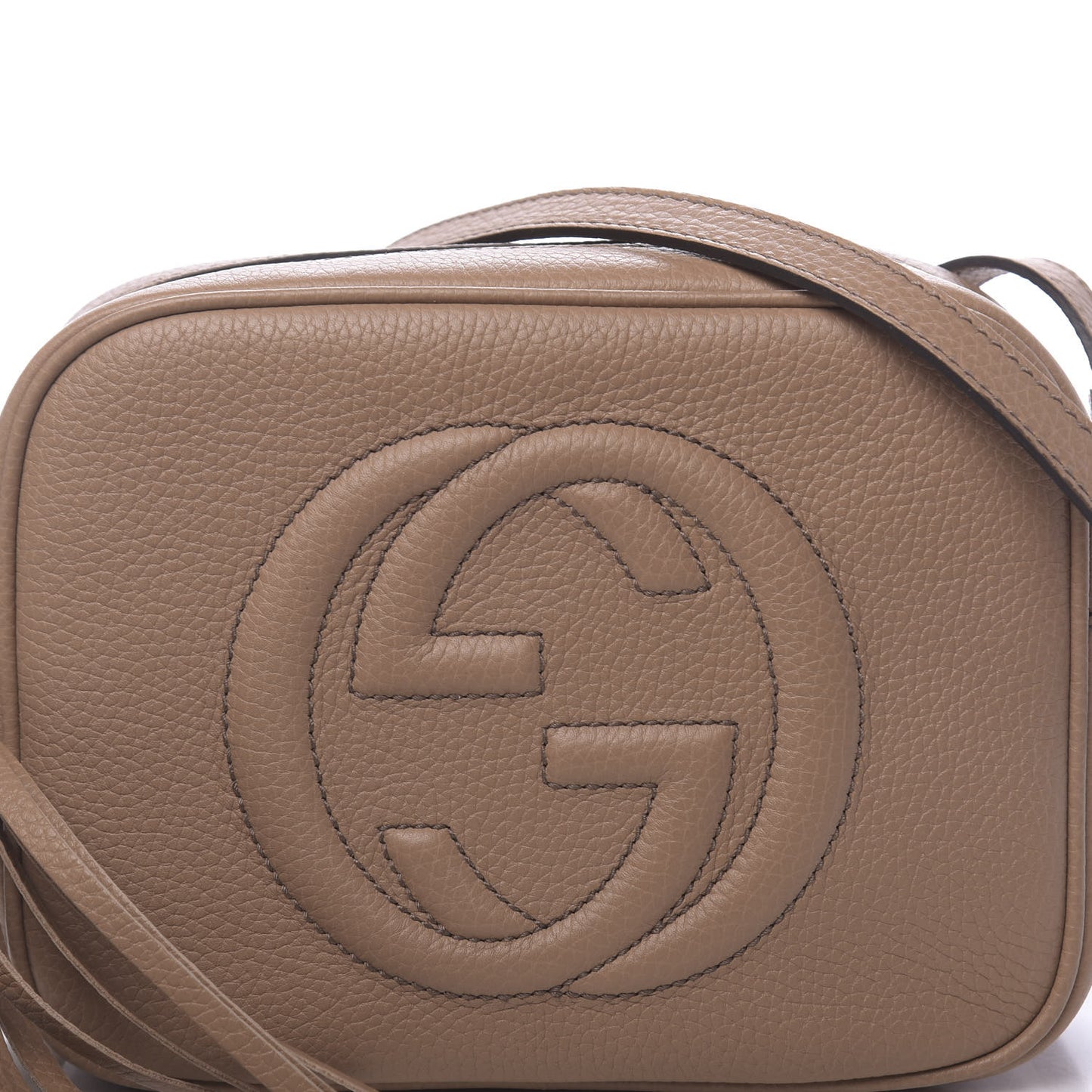 Pebbled Calfskin Small Soho Disco Bag Camelia