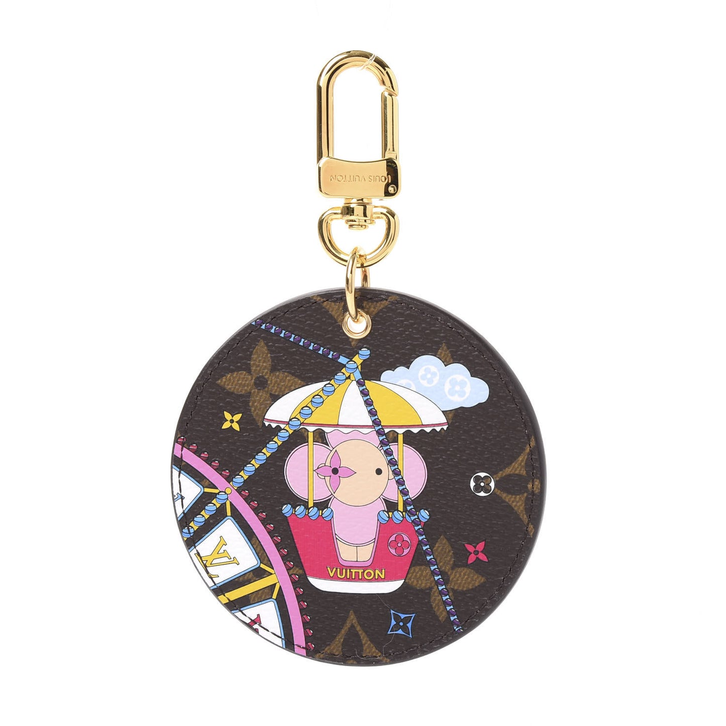 Monogram 2020 Christmas Animation Big Wheel Bag Charm Key Ring Rose Ballerine