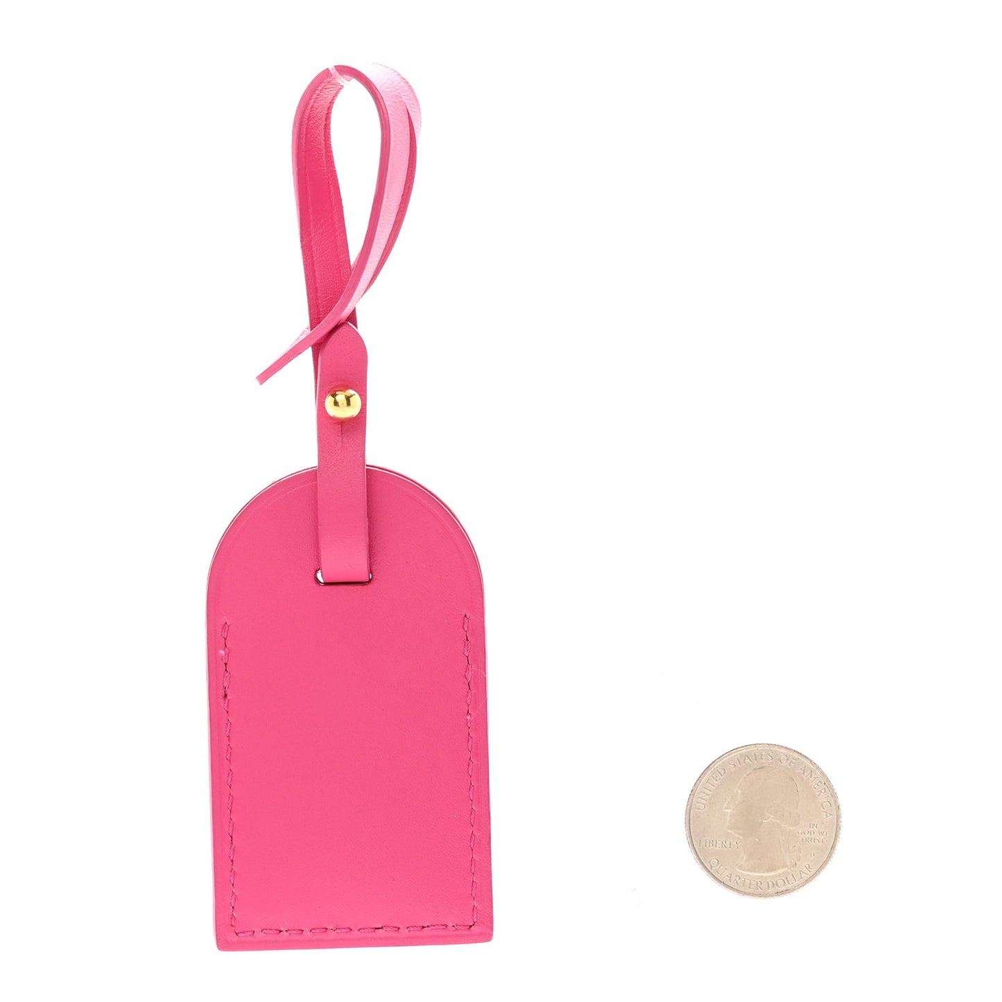 Calfskin Lorette Luggage Tag Hot Pink