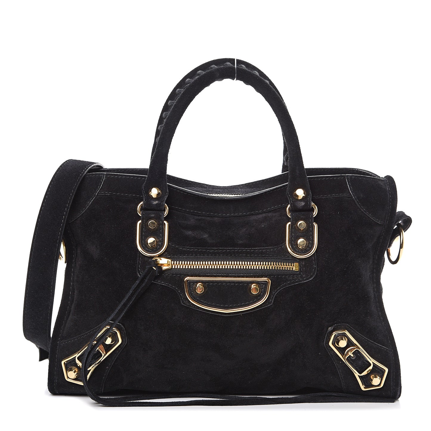 Suede Gold Metallic Edge Hardware S City Black