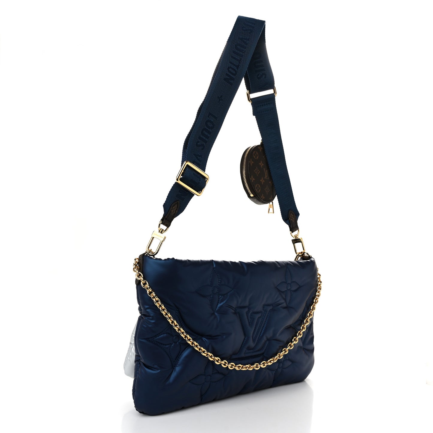 Econyl Monogram Pillow Maxi Multi Pochette Accessories Navy Silver