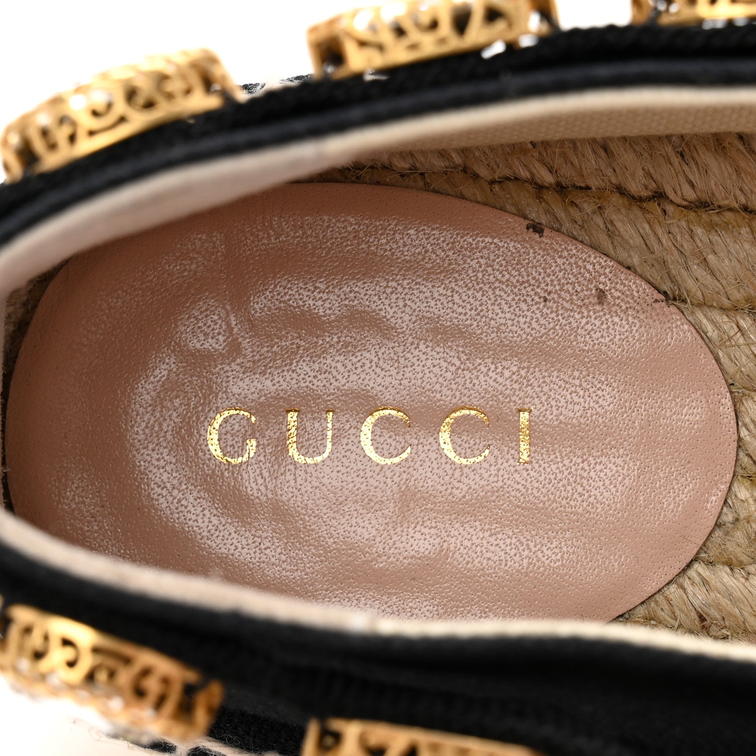 Gucci Canvas Crystal Embellished Espadrilles 39 Black 8 of 11