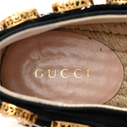 Gucci Canvas Crystal Embellished Espadrilles 39 Black 8 of 11