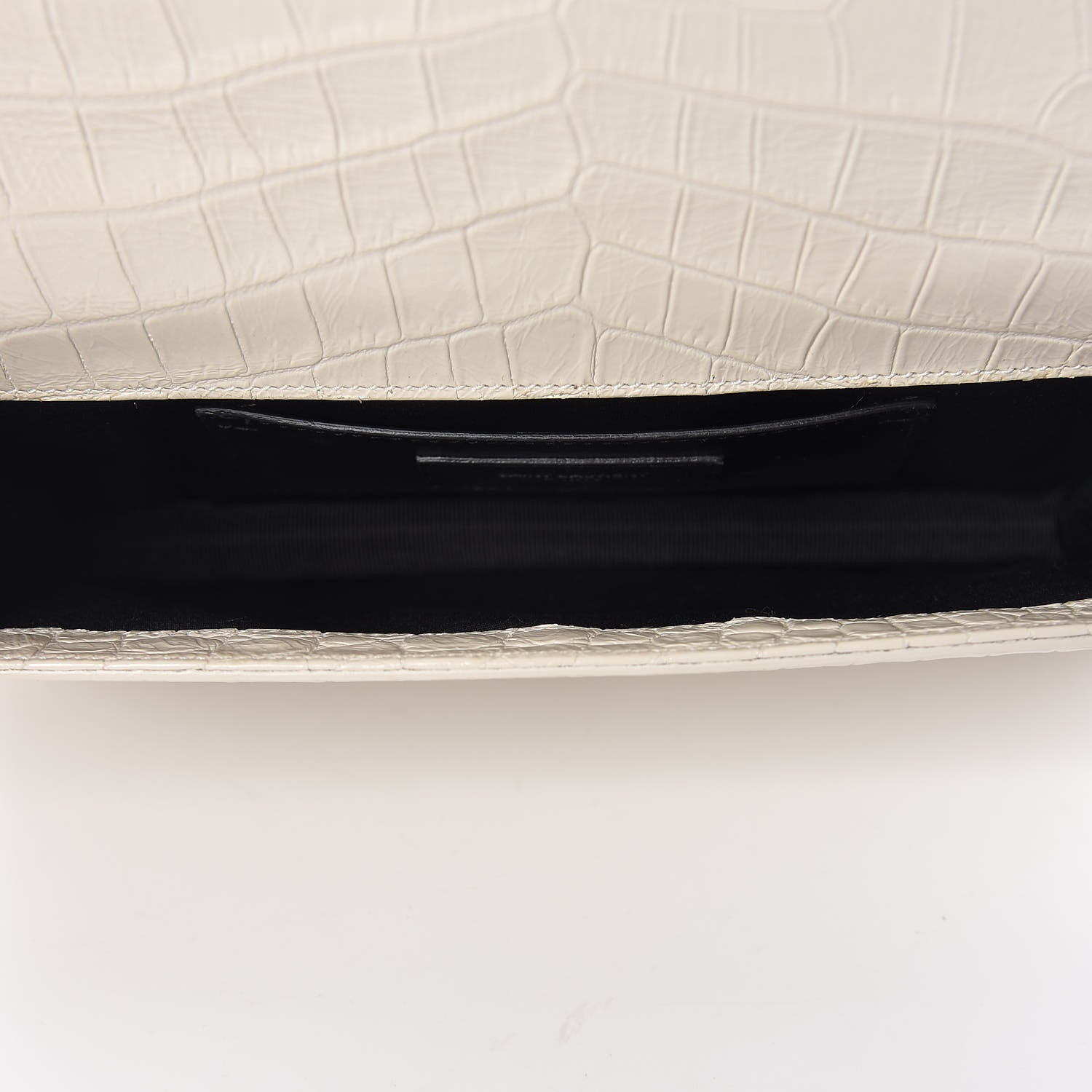Saint Laurent Calfskin Crocodile Embossed Classic Kate Monogram Clutch Porcellana 5 of 8