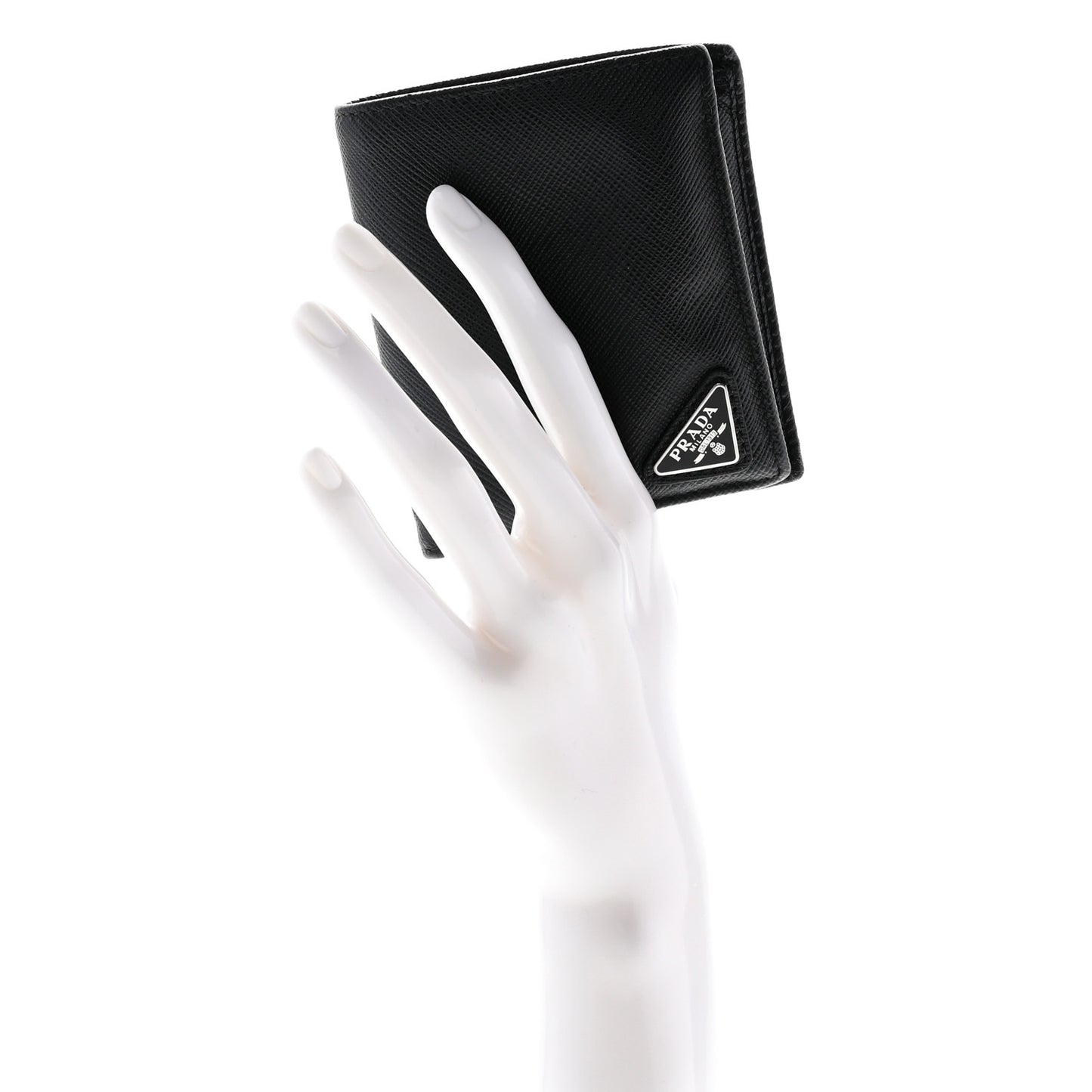 Saffiano Triangle Bi-Fold Wallet Black