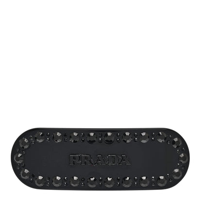 Prada Acetate Crystal Hair Clip Black 1 of 4
