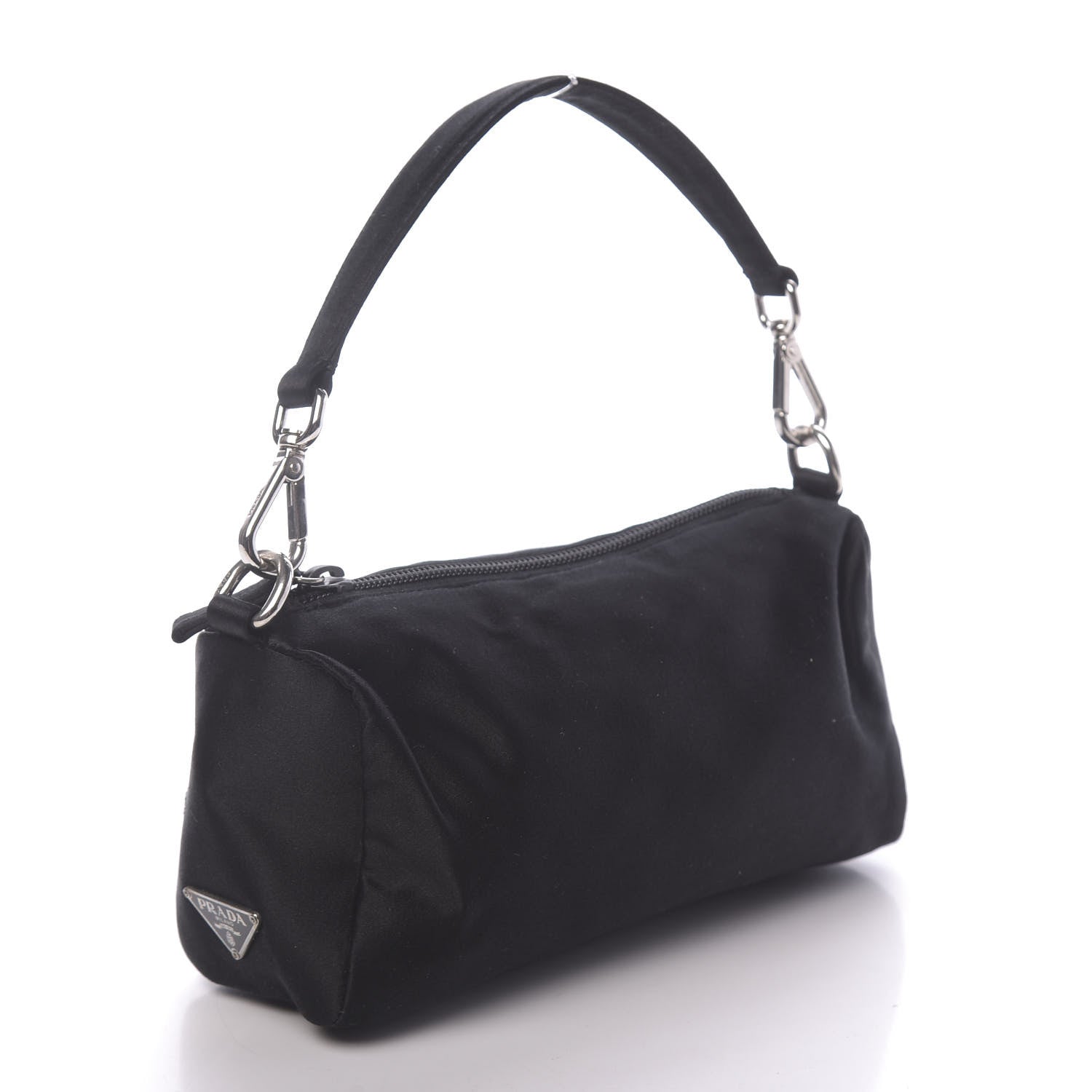Prada Satin Raso Shoulder Bag Black 3 of 9