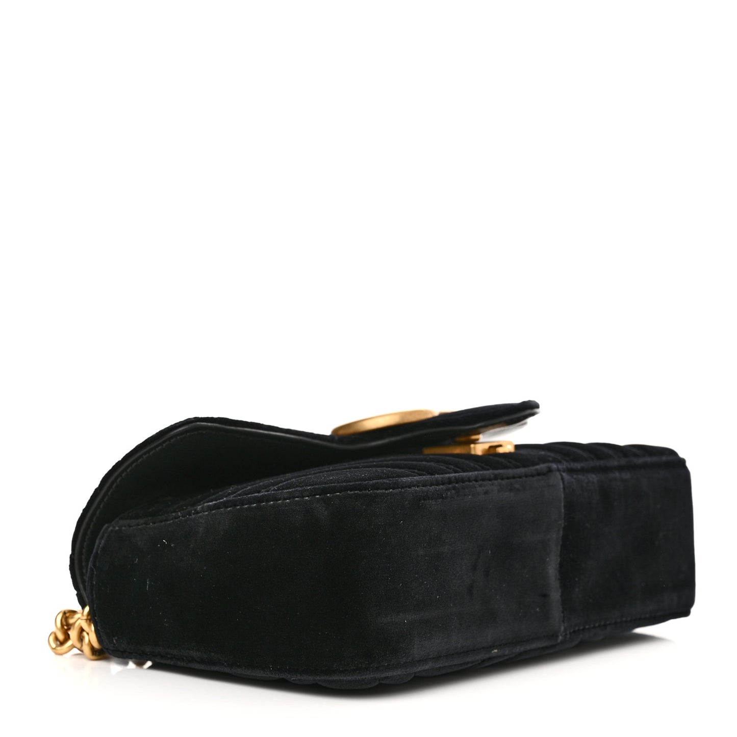 Velvet Matelasse Mini GG Marmont Shoulder Bag Black