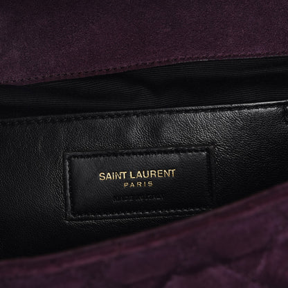 Saint Laurent Suede Medium Tri-Quilt Monogram Medium College Bag Prune 6 of 8
