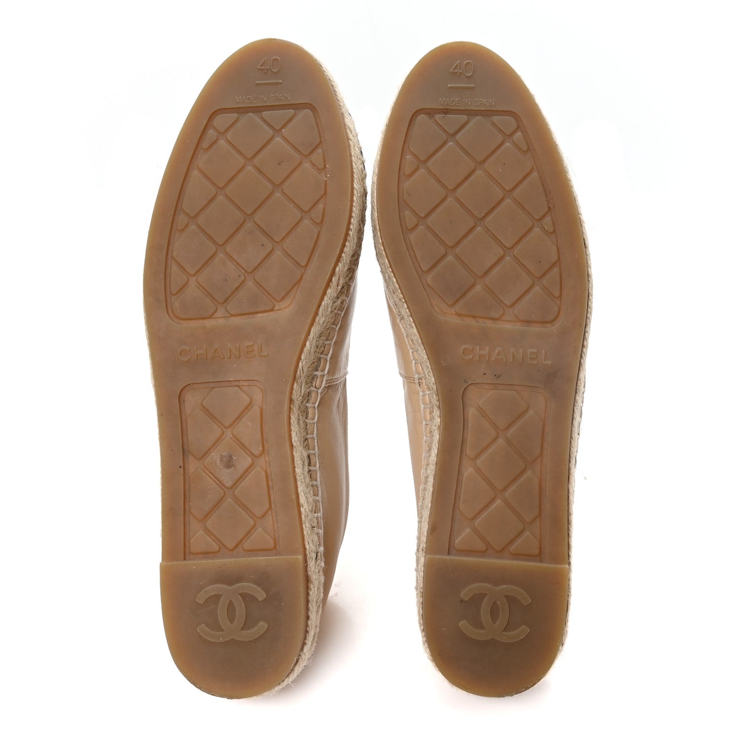 Lambskin CC Espadrilles 40 Beige Black