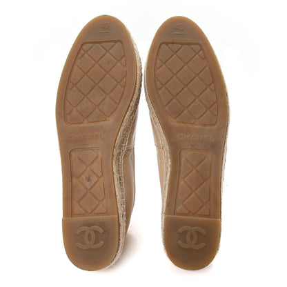 Chanel Lambskin CC Espadrilles 40 Beige Black 6 of 10