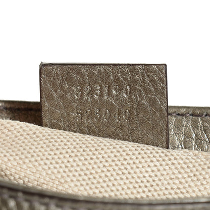 Gucci Metallic Pebbled Calfskin Small Soho Flap Crossbody Sasso 7 of 9