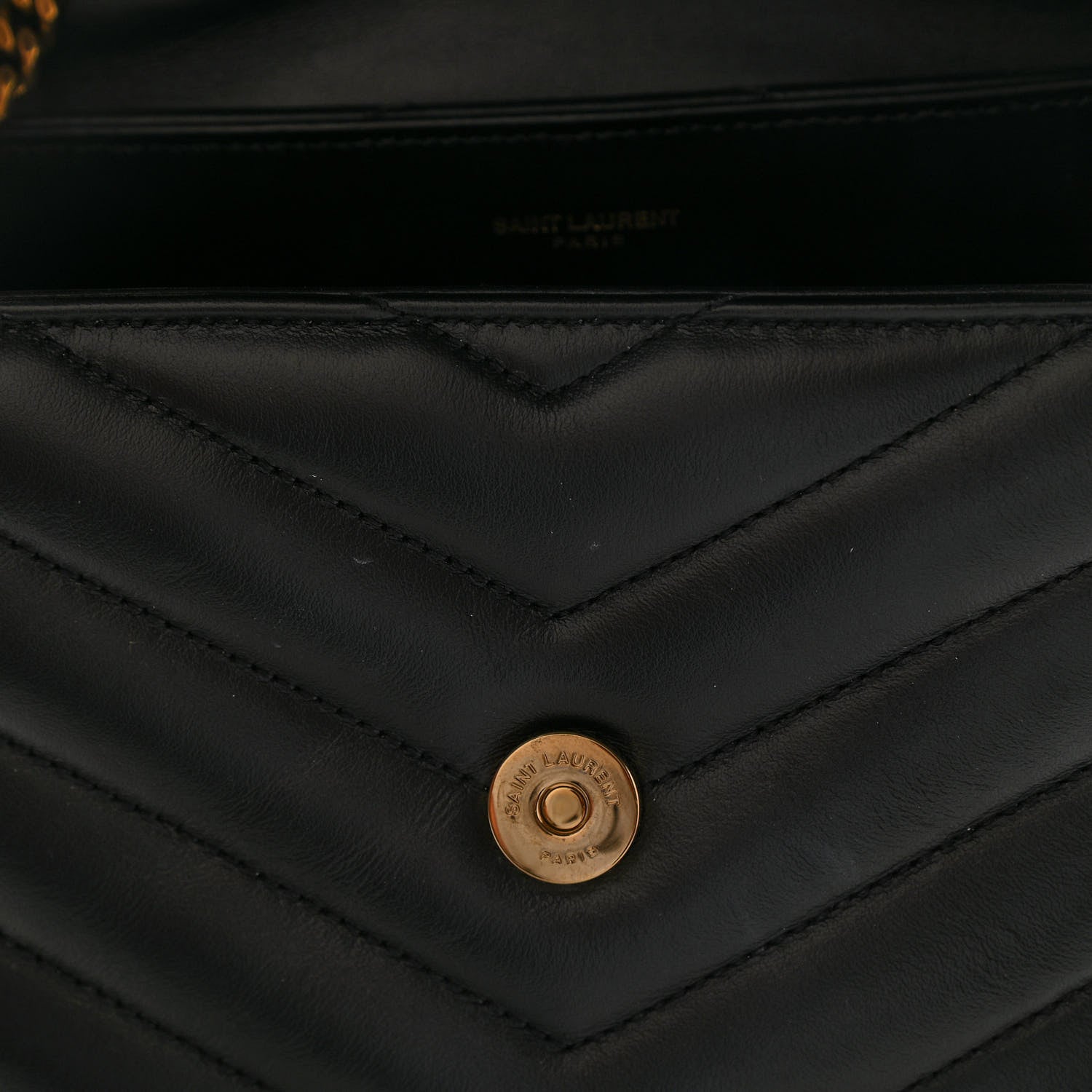 Saint Laurent Calfskin Y Quilted Monogram Small Loulou Chain Satchel Black 13 of 13