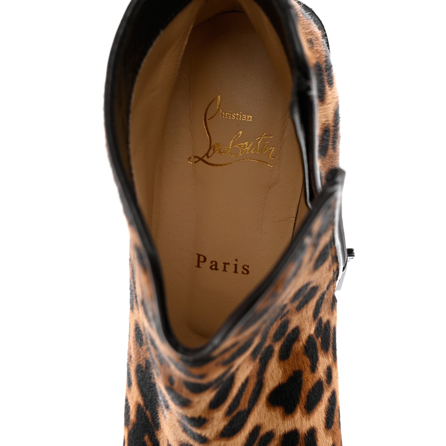 Pony Hair Leopard Castarika 85 Ankle Booties 40 Brown