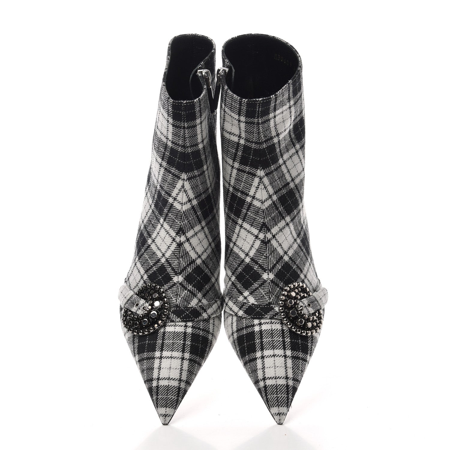 Christian Dior Canvas Tartan Gang Ankle Boots 40 Black 5 of 11
