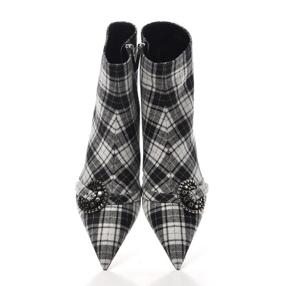 Christian Dior Canvas Tartan Gang Ankle Boots 40 Black 5 of 11