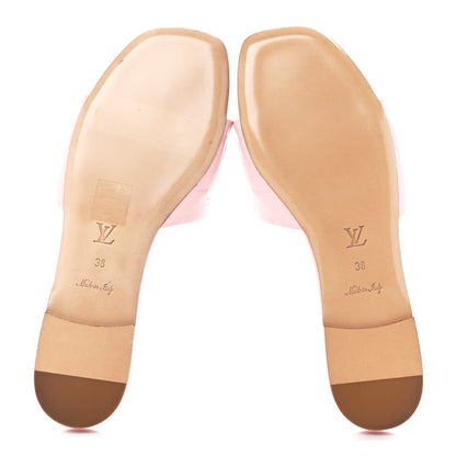 Louis Vuitton Lambskin Embossed Monogram Revival Flat Mules 38 Rose Clair 5 of 8