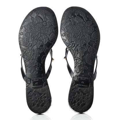 Valentino Garavani PVC Jelly Rockstud Bow Thong Sandals 41 Black 5 of 8
