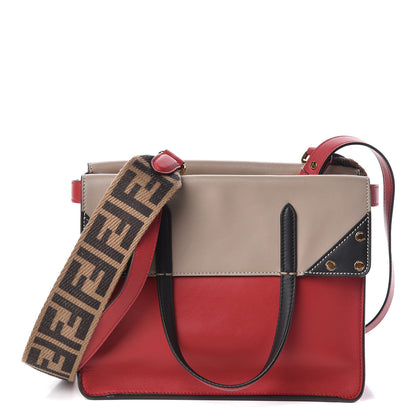 Fendi Vitello Grace FF 1974 Small Flip Tote Fragola Sepia 1 of 10