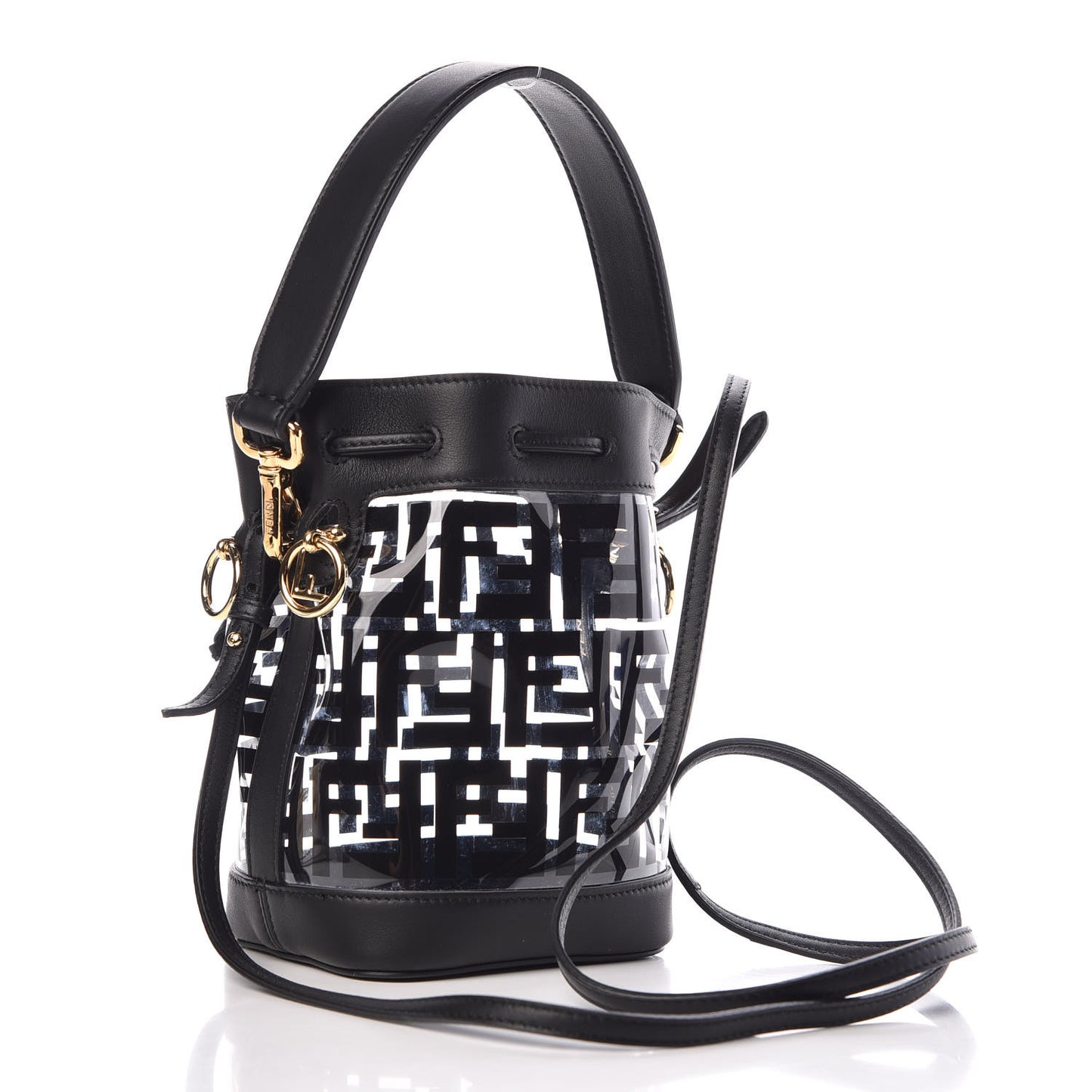 TPU FF Vitello Grace F is Fendi Mini Mon Tresor Bucket Bag Black