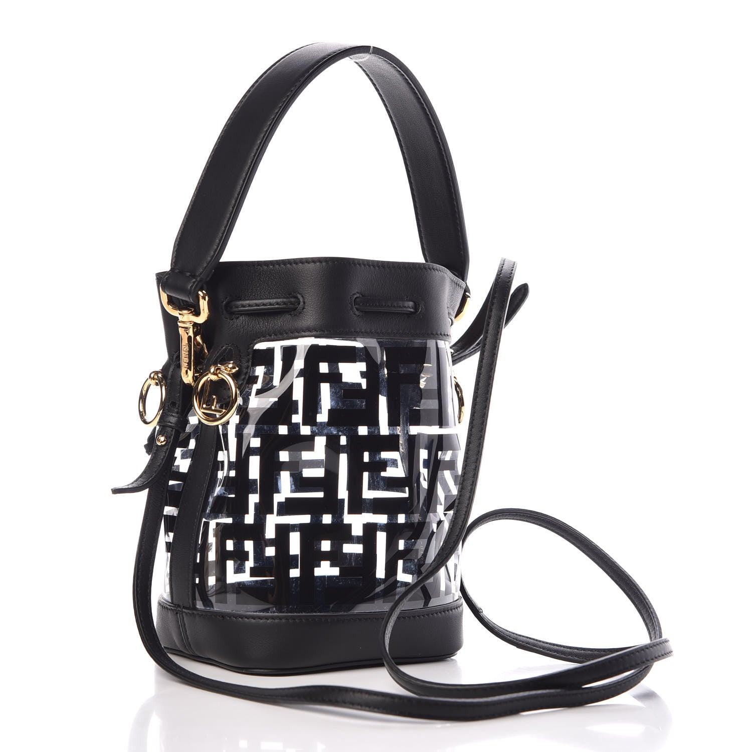 Fendi TPU FF Vitello Grace F is Fendi Mini Mon Tresor Bucket Bag Black 3 of 9