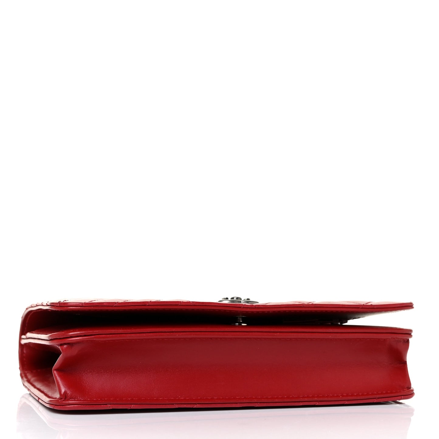 Lambskin Quilted Coco Boy Wallet On Chain WOC Red