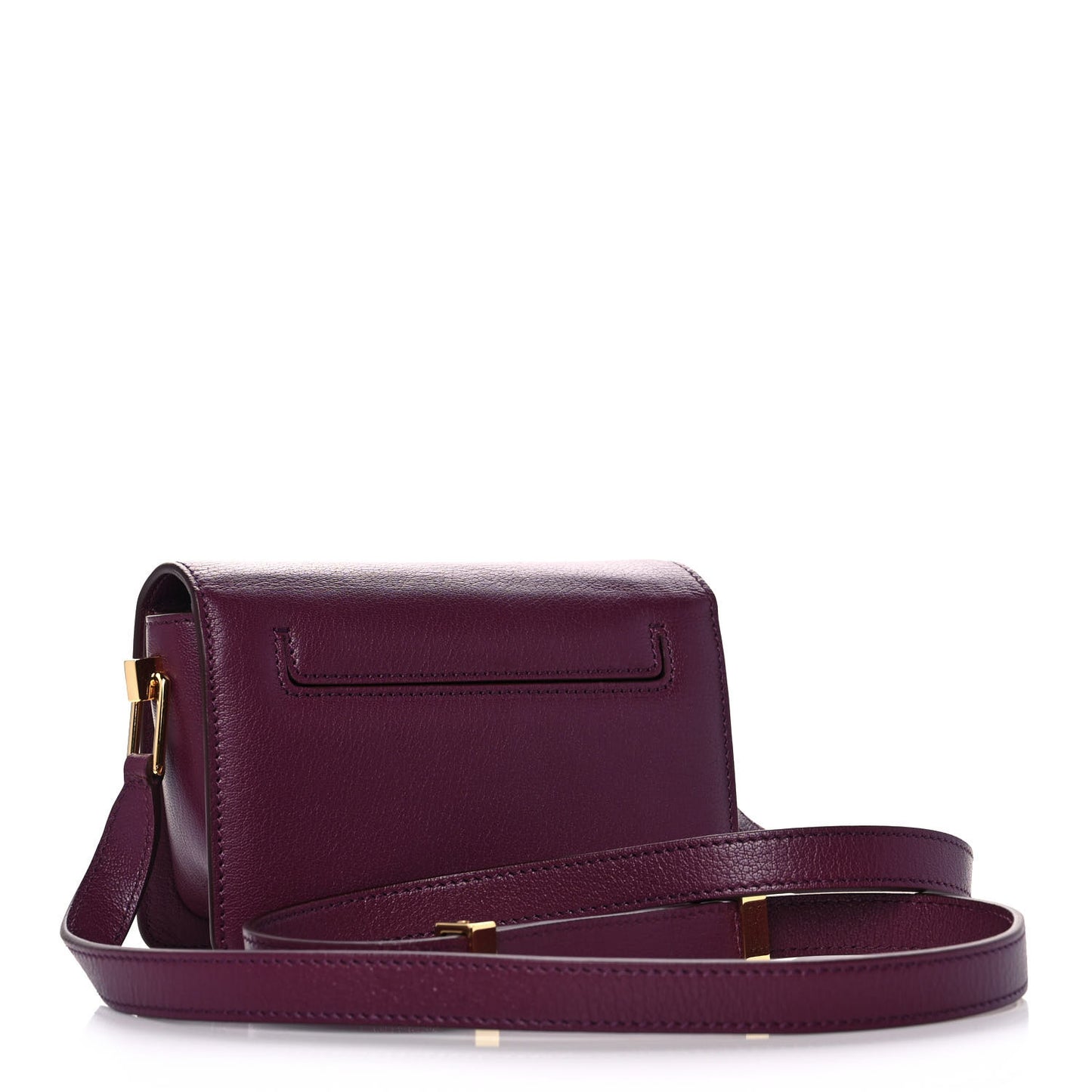 Calfskin T Clasp Crossbody Bag Purple