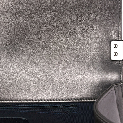Chanel Lambskin Embossed New Medium Boy Cube Flap Grey 11 of 14