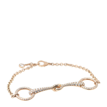 Hermes 18K Rose Gold Diamond Filet d'Or TPM Bracelet SH 1 of 5