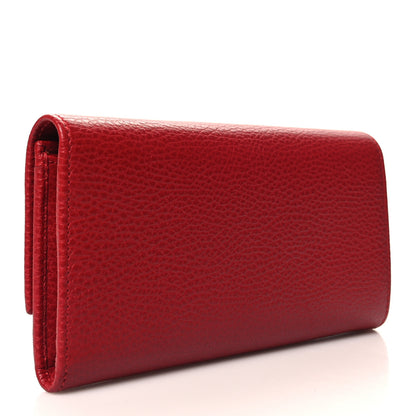 Gucci Dollar Calfskin GG Marmont Continental Wallet Hibiscus Red 3 of 9
