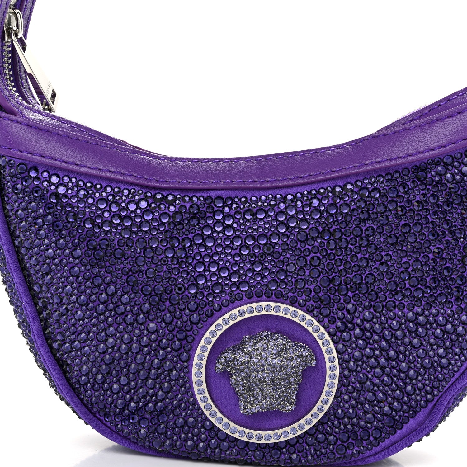 Versace Crystal Repeat Mini Hobo Purple 6 of 9