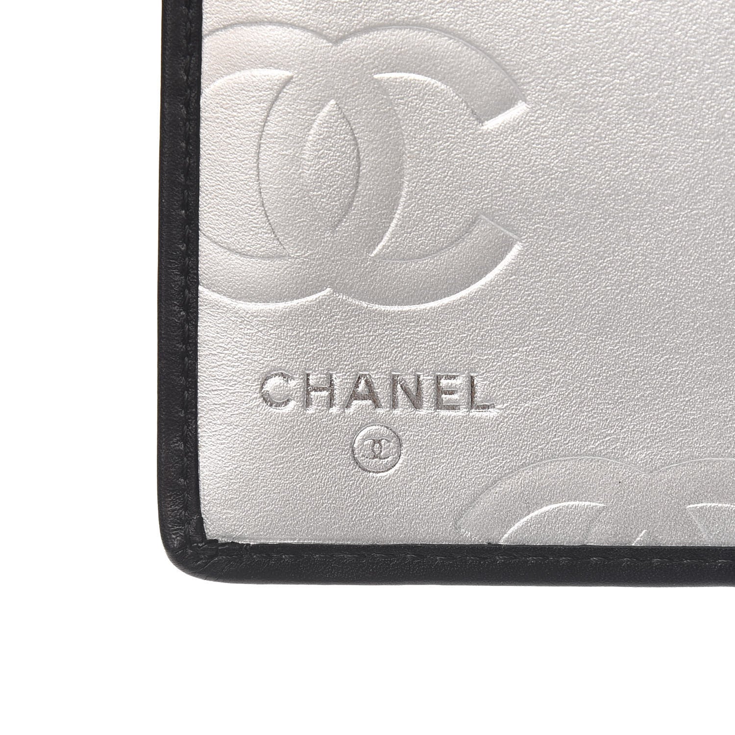 Chanel Calfskin Quilted Cambon Yen Wallet Black White 6 of 8