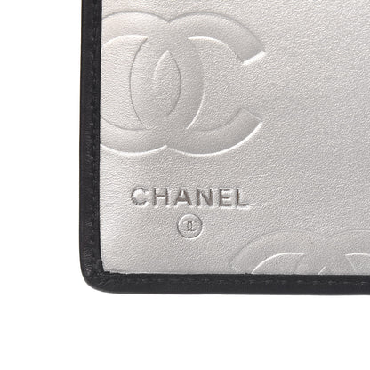 Chanel Calfskin Quilted Cambon Yen Wallet Black White 6 of 8