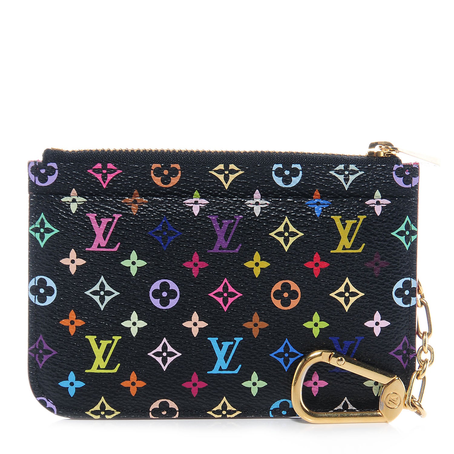 Louis Vuitton Monogram Multicolor Key Pouch Black Grenade 1 of 8