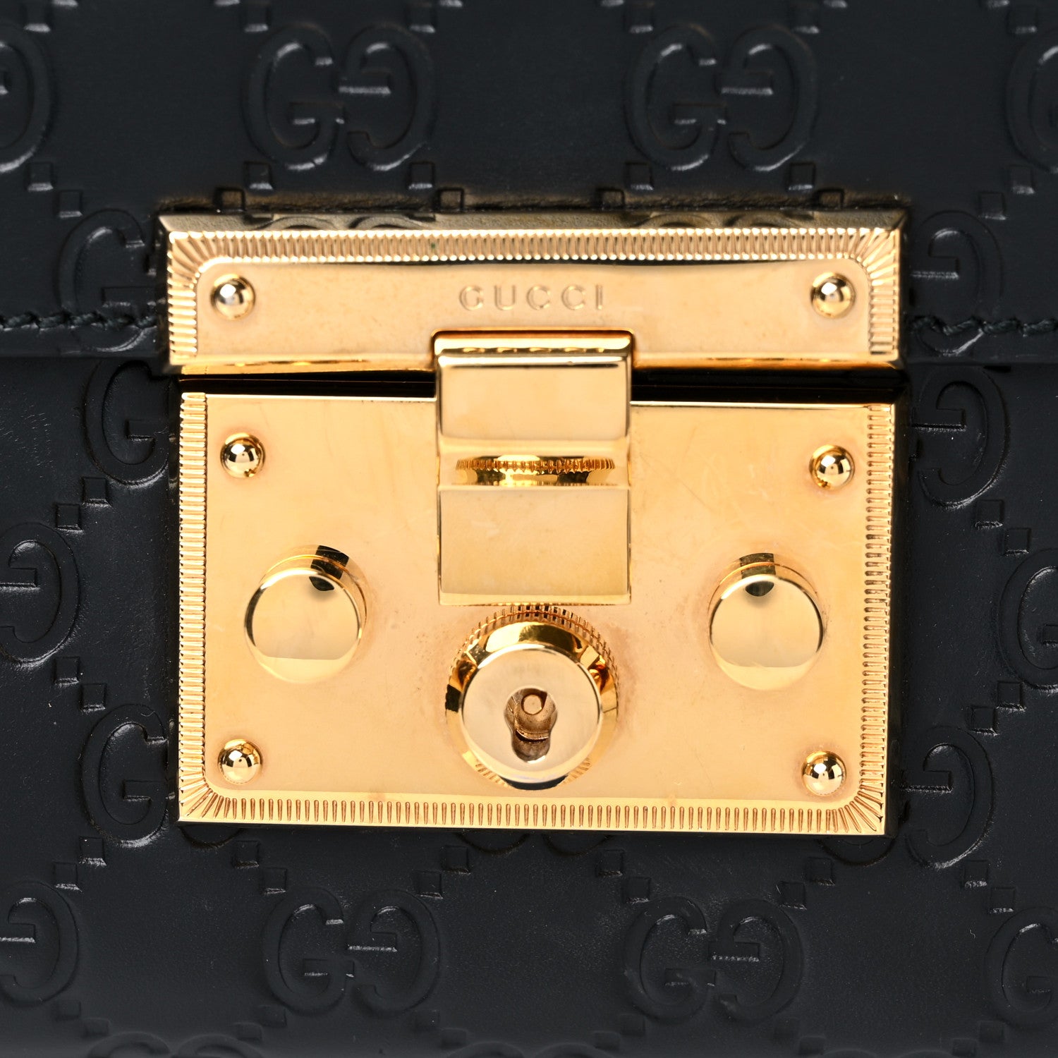 Gucci Guccissima Medium Padlock Shoulder Bag Black 19 of 19