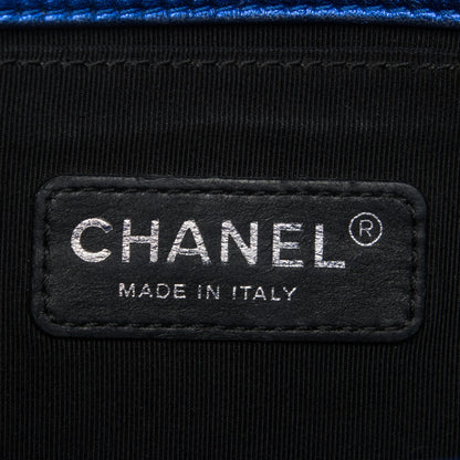 Chanel Iridescent Calfskin Quilted Medium Boy Flap Blue 6 of 9