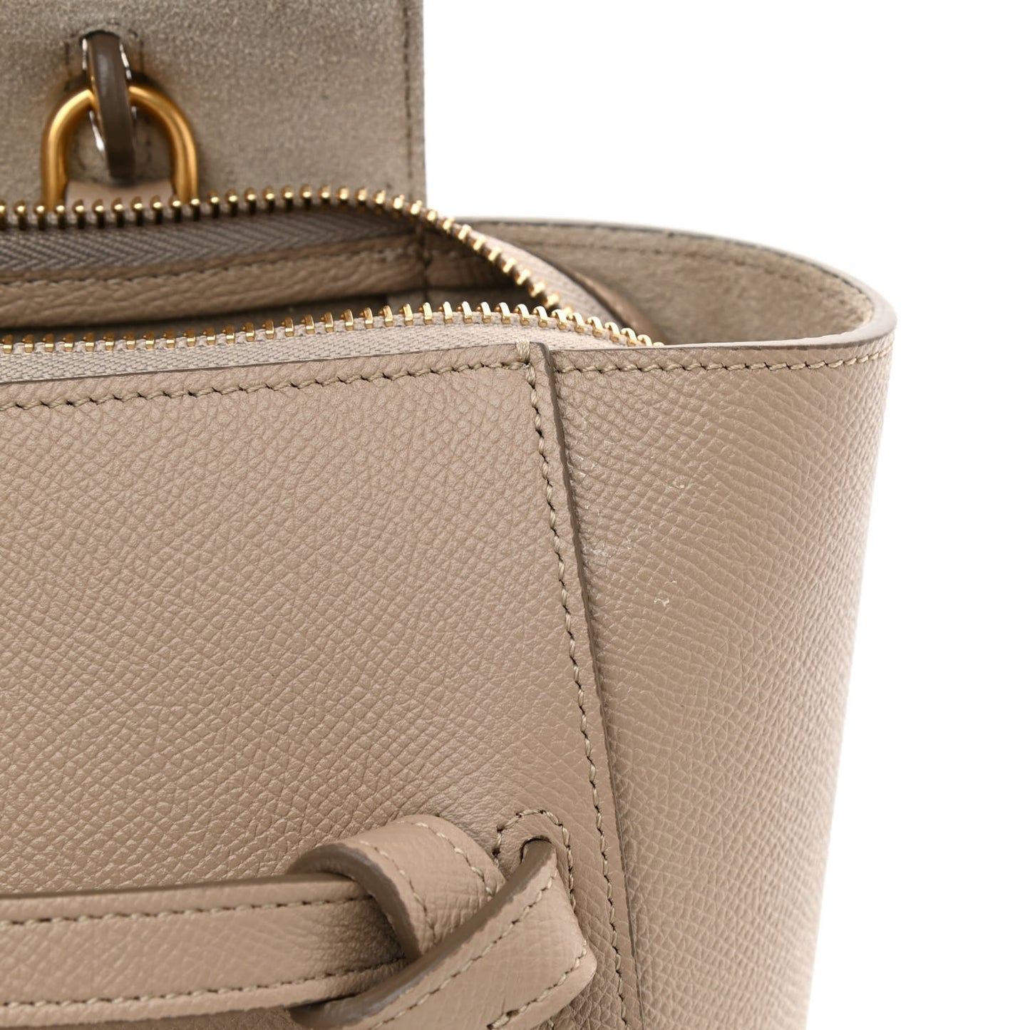 Grained Calfskin Micro Belt Bag Light Taupe